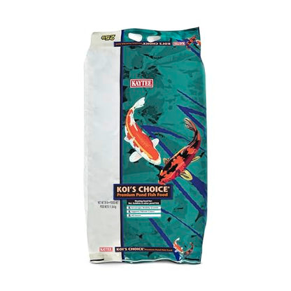 Kaytee Koi’s Choice Floating Fish Food for Koi, Goldfish & Pond Fish | Supports growth. Fish food pellets for all seasons. 35% protein, fish meal first, highly digestible koi food - size: 25 Pound (Pack of 1)