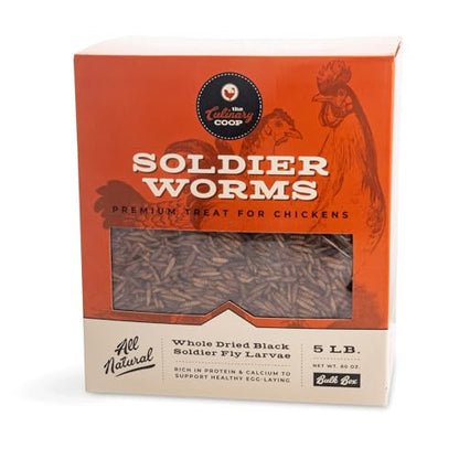 Fluker's Culinary Coop Bulk Dried Soldierworms, Premium Organic Dried Soldierworms for Chickens-High Protein & Omega3 Chicken Feed for Wild Birds, Reptile,& Chicken Treats for Laying Hens, 5lbs - size: 5 pound (Pack of 1)
