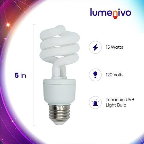 15 Watt UVB Reptile Light 5.0 15W Spiral Reptile Heat - 5 Pack | Terrarium Light Bulbs Turtles · Gecko · Tortoise · Snake · Lizard · Chameleons · Insects 120V - color: Uvb 5.0, size: 5 Count (Pack of 1)