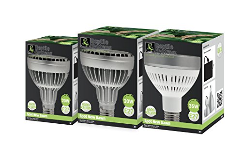 Reptile Systems New Dawn Flood 6500K LED – Full Spectrum 35w Lighting with Broad Coverage – Ideal for Terrariums & Vivariums – Enhances Visibility & Natural Color - size: 35w