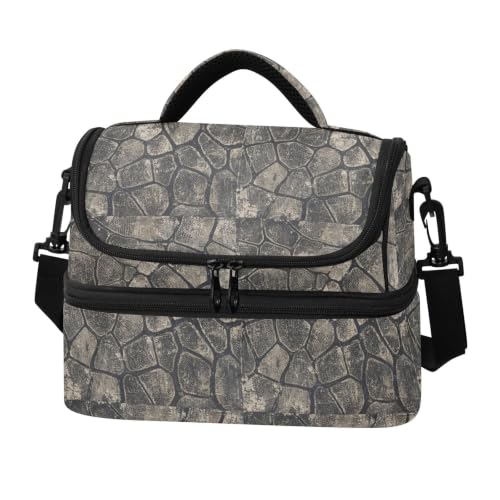 Emelivor Snake Skin Insulated Lunch Bag Container Tote for Men | 8L Double Deck,Large Lunch Box with Shoulder Strap,Thermal Meal Prep Cooler,Suitable for School Work Picnic Office Travel