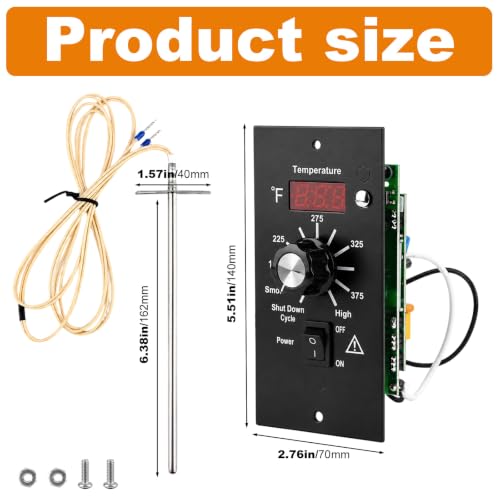 Digital Thermostat Controller, LED Display Temperature Control Panel Barbecue Grill Replacement Part, Replacement Thermostat Kit Parts Digital Pro Controller for All Traeger (with 7'' Probe Sensor) - size: with 7'' Probe Sensor