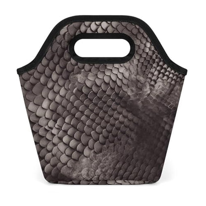 Classic Snake Skin Lunch Bag for Women/Men, Lunch Box Bag Insulated, Lunch Tote Reusable Portable for Work Outdoor Travel And Picnic Beach
