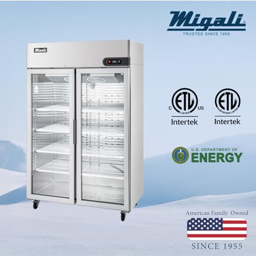 C-2FG-HC Two Glass Door Reach-In Freezer, 49 cu/ft, Stainless Steel Interior and Exterior, Auto Defrost, Digital Temperature Display, Door Locks