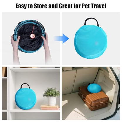 Bemodst Cat Tunnel for Indoor Cats, 5 Way Cat Tubes and Tunnels Collapsible S-Shape Small Animal Tubes Kitty Tunnels Interactive Maze Cat Toy for Kitten Rabbit Ferret - 5 Way - color: Black&Blaue 5 way