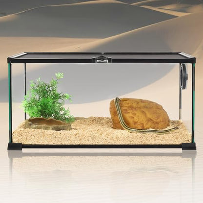 REPTI ZOO Snake Cave and Hides, 3-in-1 Reptile Hide Cave for Snake, Ball Python, Geckos (Large Size)