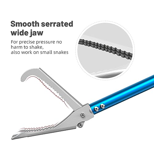 G2 60-inch Professional All-Aluminum Alloy Snake Tong Reptile Grabber Rattle Snake Catcher Wide Jaw Handling Tool with Lock(60inch) - size: 60in