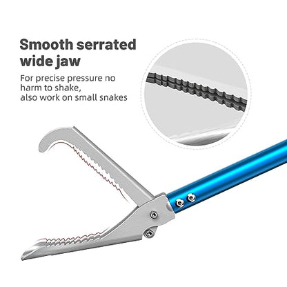 G2 60-inch Professional All-Aluminum Alloy Snake Tong Reptile Grabber Rattle Snake Catcher Wide Jaw Handling Tool with Lock(60inch) - size: 60in