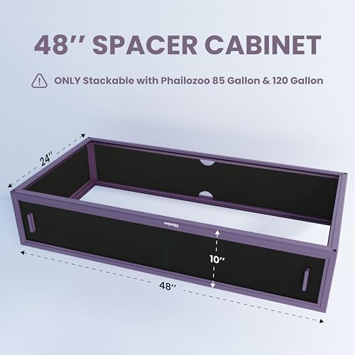 Reptile Terrarium 48" Spacer Cabinet, Reptile Tank Accessories Spacer, Only for Phailozoo 85/120 Gallon Reptile Enclosure, Reptile & Amphibian Enclosure Terrarium Stand, 48"x 24" x 10" - color: Royal Purple, size: 48x24x10 inch