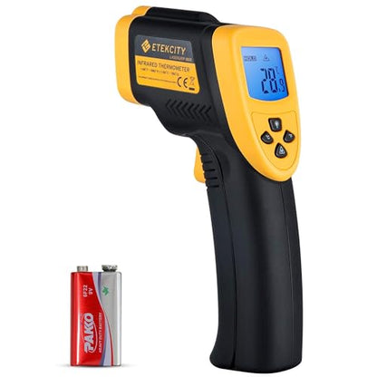 Etekcity Infrared Thermometer Laser Temperature Gun, -58℉~1382℉, D:S 16:1 | Long-Range Measurement, Pizza Oven, Griddle, BBQ, Engine, Pool, Non-Contact, High-Temperature Applications - color: Yellow D:S 16:1, style: Advanced