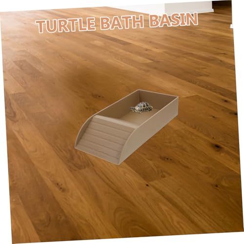 GANAZONO Multipurpose Turtle Bath Soaking Dish and Feeding Bowl for Reptiles Lightweight Portable Turtle Habitat Pool Easy Setup Suitable for Various