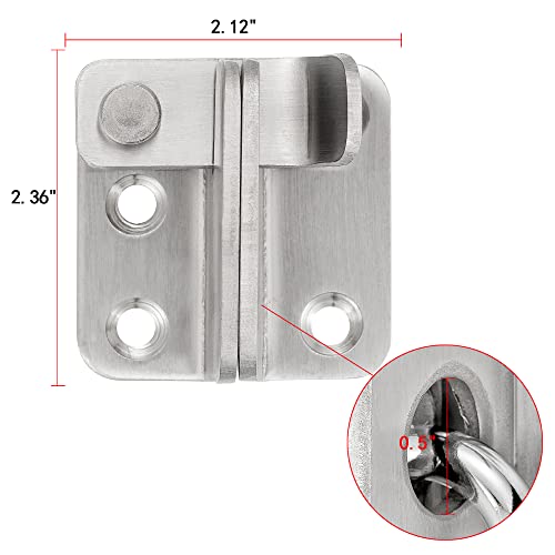 2 Set Brushed Nickel Flip Latches with Padlock Hole,2.36”x2.12”Gate Latch | Stainless Steel Sliding Barn Door Lock ,for bedroom,drawer,Wine Cabinet,cabinet,garage,window,pet enclosures - color: Brushed Nickel_2 Pack