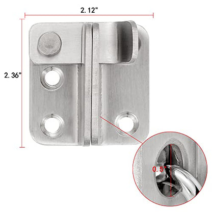 2 Set Brushed Nickel Flip Latches with Padlock Hole,2.36”x2.12”Gate Latch | Stainless Steel Sliding Barn Door Lock ,for bedroom,drawer,Wine Cabinet,cabinet,garage,window,pet enclosures - color: Brushed Nickel_2 Pack