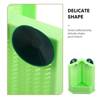 Reptile Corner Hunting Bowl: Plastic Feeder Box - Food Dish with Suction Cups for Wall Terrarium Glass Mount Bearded Dragons Insect Feeding Green - size: 12.00X11.00X7.80CM