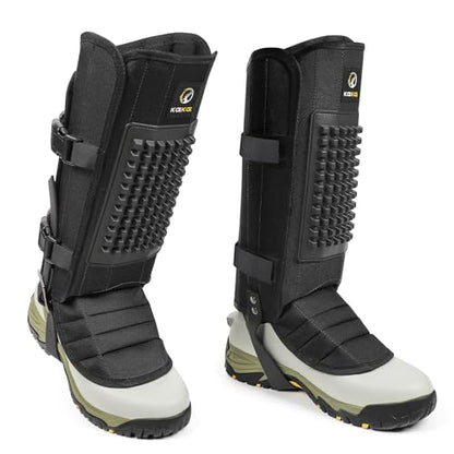 Snake Gaiters, 1200D Waterproof Snake Chaps Snake Gaiters for Men Women, Adjustable Snake Bite Protection Snake Guards for Legs Men, Snake Proof Gaiters for Hiking Hunting - color: Black