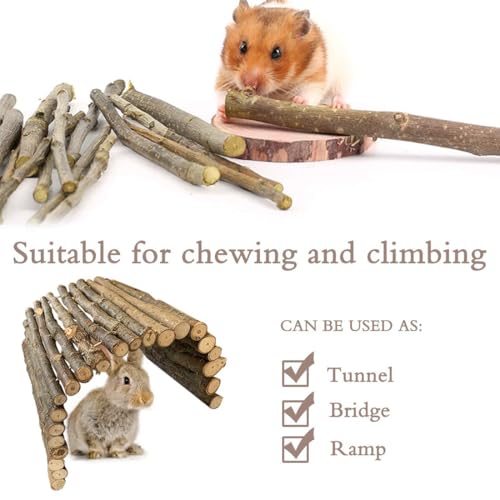 Hamiledyi Bunny Extra Large Ladder, 11.8 in X 20 in Wooden DIY Toy Rodents Chewing & Climbing Bridge Chinchillas Cage Tunnel/Hideout/Hut/Ramp/Divider for Small Animal Guinea Pig - size: M