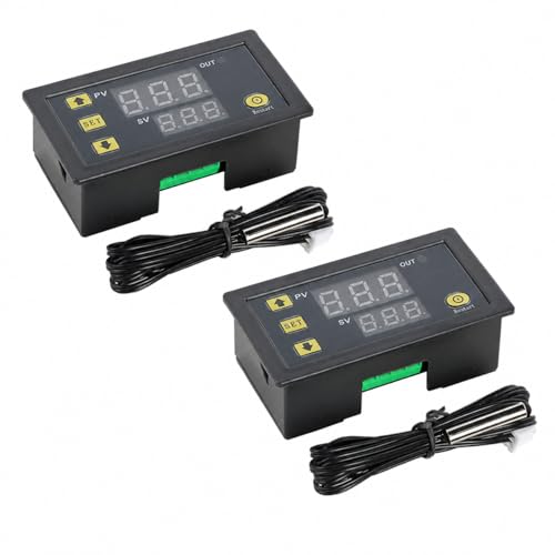 2pcs W3230 DC 24V Digital Temperature Controller Module, High Precision Thermostat Switch for Fan, Heater and Control Panels - color: DC24V
