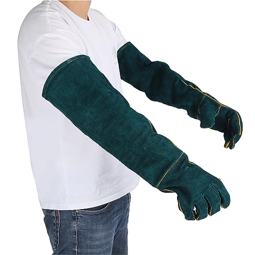 Animal Handling AntiBite Gloves for Dog Training Reptile Snake Handlers ScratchProof Bite Resistant Gloves with Reinforced Palm and Cotton Lining (L) - size: L