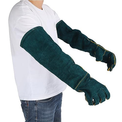 Animal Handling AntiBite Gloves for Dog Training Reptile Snake Handlers ScratchProof Bite Resistant Gloves with Reinforced Palm and Cotton Lining (L) - size: L