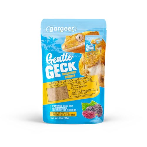 Gargeer 2oz Gentle Geck Mulberry Diet - Crested Gecko Food. Made in USA | Expert-crafted superfood! Infused with organic mulberry, wild insect proteins & probiotics. No soy, wheat, or fillers - size: 2 Ounce (Pack of 1)