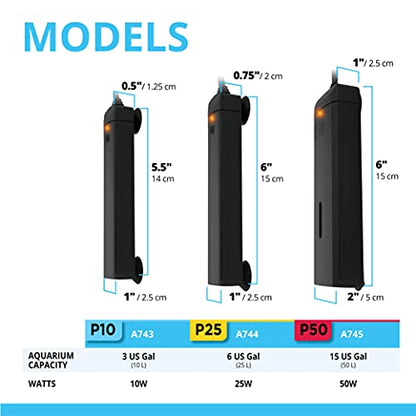 Fluval P50 Submersible Aquarium Heater - size: P50