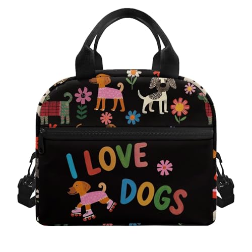 Lightweight Kids Lunch Bag : Dachshund Easy-Clean Stain-Resistant Fabric - Main Pocket Fits Full Lunch - Keeps Cool - Great for Pet Lovers, Kindergarten & Dog Theme Party - color: Dachshund