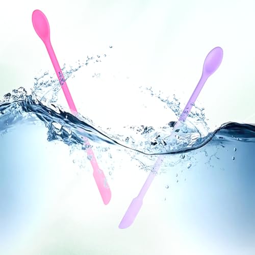 2 Pack Reptile Spoon, Crested Gecko Food Mixing Spoon Reptile Food Feeding Spoons Long Handle Fruit Mixing Stirring Feeding Tool for Dragon Gargoyle