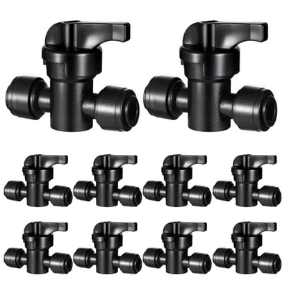 10 Pack 1/4" Quick Connect Fittings Shut Off Valve,1/4 Inch Irrigation Tubing Fittings Anti-Drop Push to Connect Fittings Locked Coupling Valve - size: 10 Pack 1/4" Shut Off Valve