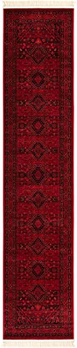 Unique Loom Tekke Collection Area Rug - Sheibani (2' 7" x 12' Runner, Red/ Black) - size: 2'7" x 12' (Runner)