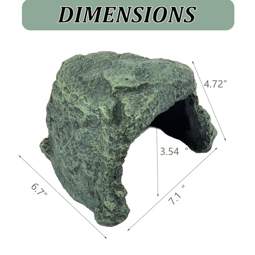 Reptile Hide, Great for Geckos, Snakes, Bearded Dragons & Lizards, It Doubles as Aquarium Rock Cave Corner Cave for Climbing Hiding - size: M