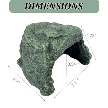 Reptile Hide, Great for Geckos, Snakes, Bearded Dragons & Lizards, It Doubles as Aquarium Rock Cave Corner Cave for Climbing Hiding - size: M