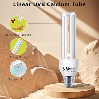 HARTOMPET Linear Tube UVA UVB 10.0 Bulb 13W, Fluorescent Reptile Lamp for Bearded Dragons, Geckos, Tortoises, Snakes & Other Desert Habitat Pets - size: 13 Watts