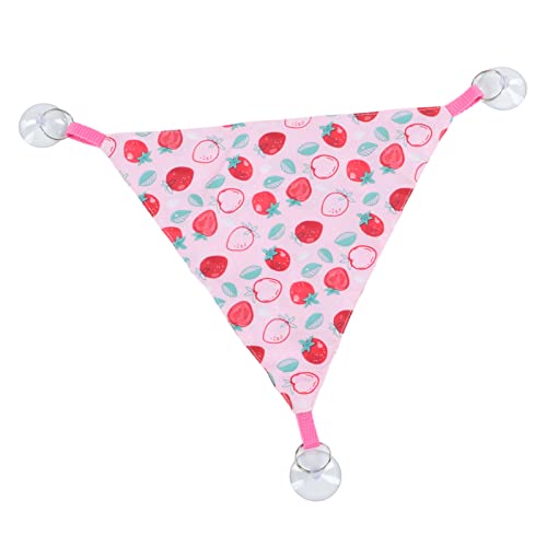 Zerodis Reptile Hanging Bed, Bearded Dragon Strawberry Hammock Hanging Lounger with Adhesive Suction Cup for Climbing Guinea Pig Hamster Lizard 2pcs - size: Pink strawberry size S