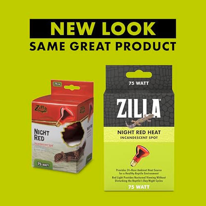 Zilla Incandescent Spot Bulb, for Nocturnal Reptile Species, Night Red - size: Pack of 1, style: Night Red (75W)