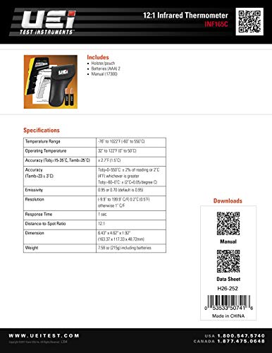 UEi Test Instruments Equipment INF165C 1 IR Thermometer - style: Modern" or "Technological