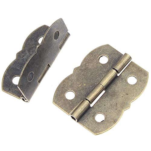 1 Pcs Antique Hasp Latch and 2 Pcs Butterfly-Shape Hinges Decorative Lock Buckle with Matching Screws[FDXGYH,Bronze] - color: Bronze