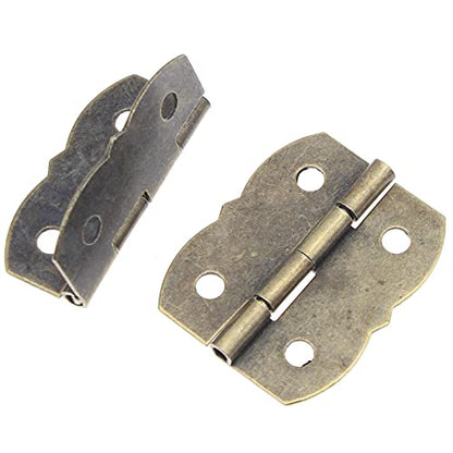 1 Pcs Antique Hasp Latch and 2 Pcs Butterfly-Shape Hinges Decorative Lock Buckle with Matching Screws[FDXGYH,Bronze] - color: Bronze
