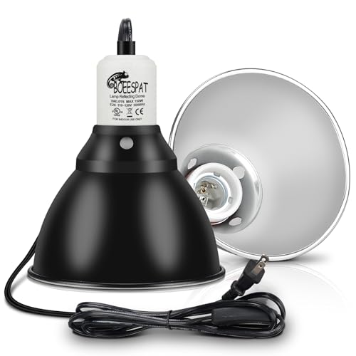Reptile Lamp Bulb Fixture 5.5 Inch Deep Dome with Switch - Ideal for 60W/75W/100W/150W Heat Lamp Bulbs, Compatible with All E26 UVA/UVB/Basking Heat Bulbs, Supports Up to 150 Watts - style: Cone Dome (Max 150W)