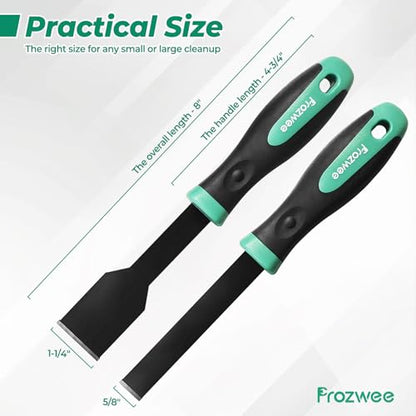 2PCS Carbide Scraper Set(1-1/4" & 5/8"),Super Gasket Scraper,Green | Durable Tungsten Tip,Comfatable Handle,for Remove Gaskets, Carbon and More from Varied Surfaces,for Metal and Automotive - size: 1x5/8" +1x1-1/4"