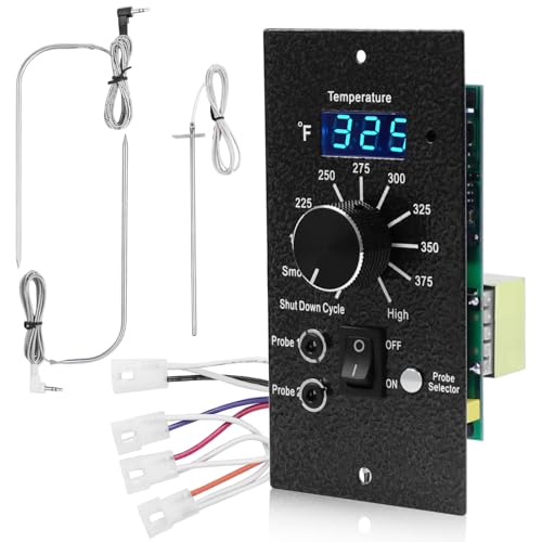 Digital Pro Controller for Traeger Wood Pellet Grills, Replacement Parts Kit BAC365 Thermostat Control Panel with 2PC Waterproof Meat Probe and 7" RTD Temperature Sensor Smoker Accessories - style: BAC365 Controller Kit