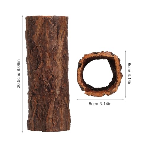 POPETPOP Reptile Hideout Cork Bark: Wood Tree Trunk Climbing Hide Terrarium Decor Shelter Cave for Gecko Lizard Snake Hermit Crab Bearded Dragons Tank Decor, 8. 06 X 3. 14 X 3. 14 Inches - size: 8.06 X 3.14 X 3.14 Inches