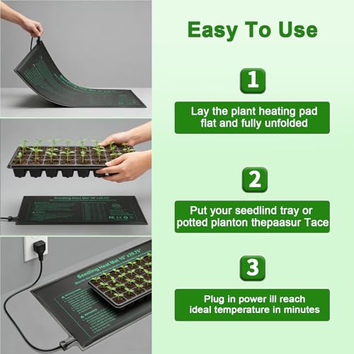 Bestio Seedling Heat Mat 10 x 20.75 in Waterproof Heat Mats for Seed Starting Seed Heating Mat for Seedling Germination,Hydroponic Plant - size: 10" x 20.75"- 1 Pack