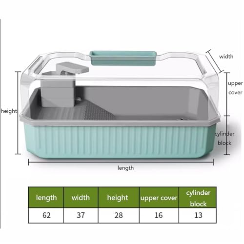 Reptile Tank Turtle Feeding Tank for Household use, Divided into Zones and Dual-use Easy Assembly(White)