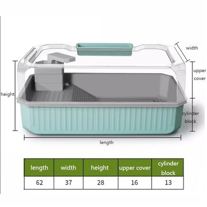 Reptile Tank Turtle Feeding Tank for Household use, Divided into Zones and Dual-use Easy Assembly(White)