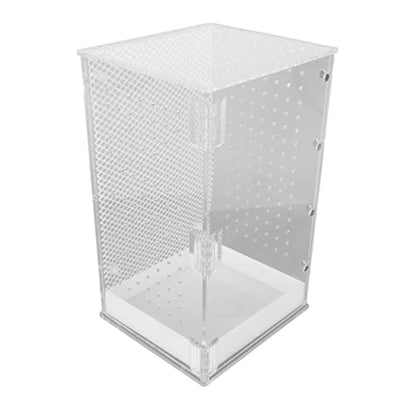 Acrylic Reptile Terrarium Tank Paludarium Habitat Tank with Magnetic Door Ventilation Holes for Tarantula Frog Leopard Gecko (L) - size: L