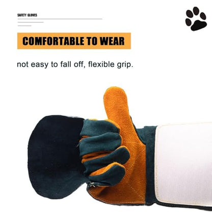 suade Gauntlet Protectors - Animal Handling Gloves, High Temperature Oven Grill Stove Shield, Cut Resistant Accessory Case - color: D