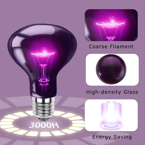 100W Reptile Moonlight Heat Lamp, Purple Night Basking Bulb | Creates a Natural Nighttime Environment, Perfect for Night Viewing of Reptiles & Amphibians, Ideal for Terrarium Habitats - color: Moonlight Heat Lamp, size: 100W Upgraded - 3.1"