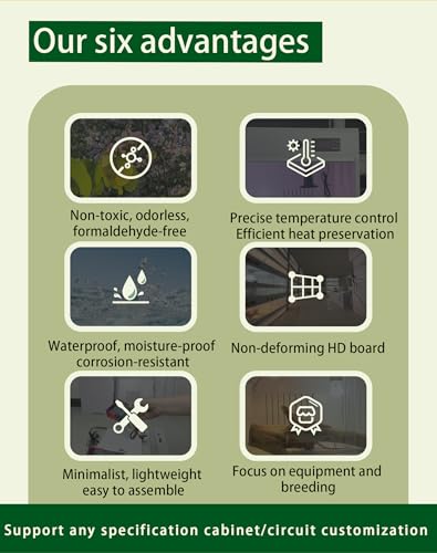 60 * 40CM Smart Dual Thermostat Reptile Terrarium, Acrylic Sliding Door Reptile Enclosure with Ceramic Lamp Socket for Heating Light Control, Ideal Breeding Habitat with Safe Heating System - size: 60*40*40CM / 23.6*15.7*15.7 IN