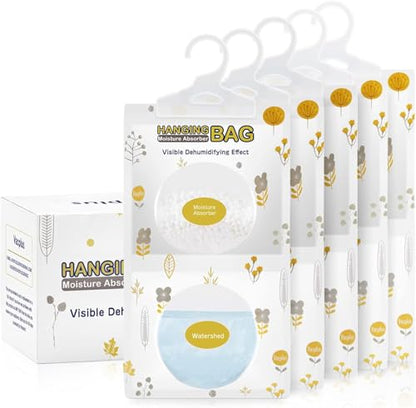 Vacplus Moisture Absorber, 5Pack Hanging, Strong Absorption, Unscented | Closet, Enclosed Spaces, Bathroom, Odor Eliminator, Dehumidifier Bags, 9.8 OZ - size: 5 pack
