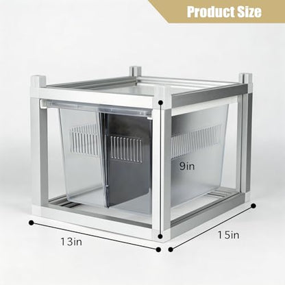 13x10x8 Stackable Reptile Rack, 6-Level, Removable Divider, Ventilated | 13x10x8 stackable reptile rack base, removable divider, ventilated lid, modular gecko breeding expandable 6 levels - size: 13x10x8-base